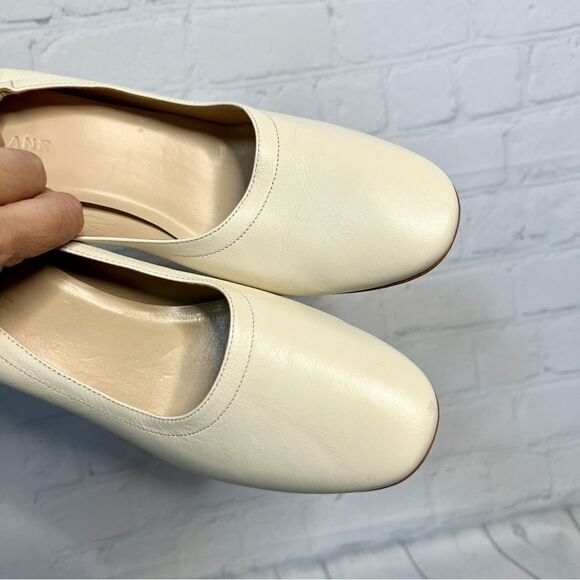 NEW Everlane bone ivory supple leather chunky block Day heels size 7.5 - Picture 3 of 11